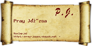 Pray Józsa névjegykártya